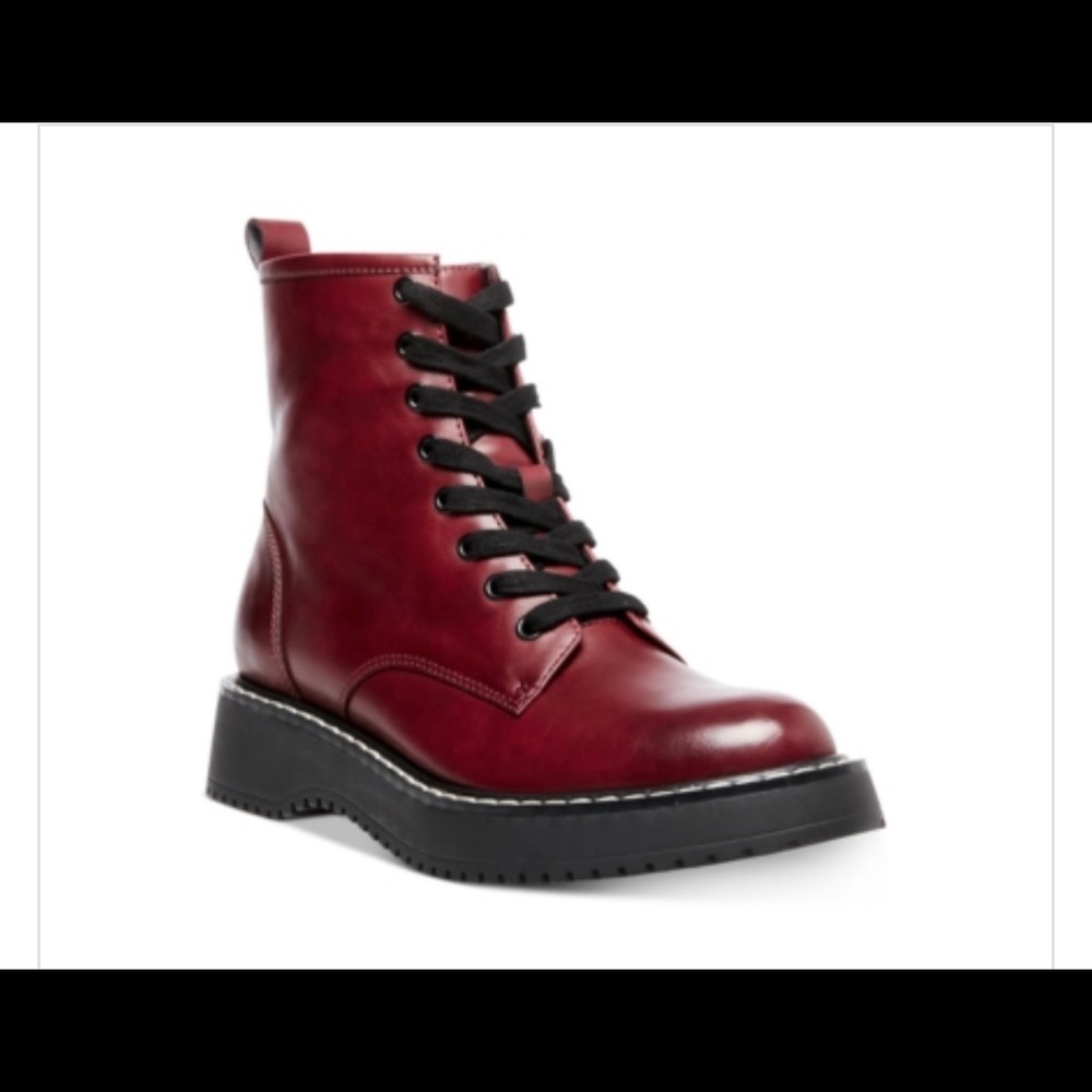 Madden Girl Red Combat Boots